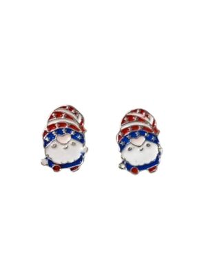 Patriotic Gnome Stud Earrings NWT